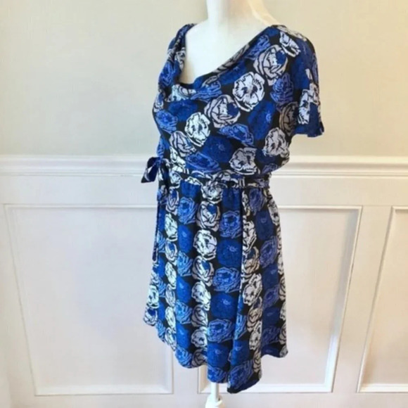 Tracy Reese Silk DressBlue Floral S Small New - Picture 3 of 5